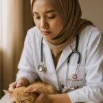 Kucing tidak mau makan sedang diperiksa