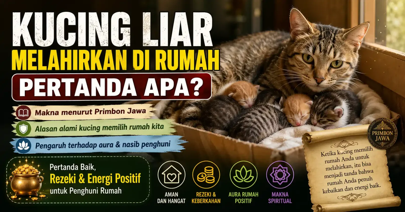 Kucing Liar Melahirkan di Rumah, Ternyata Ini Makna Tersembunyi Menurut Primbon Jawa