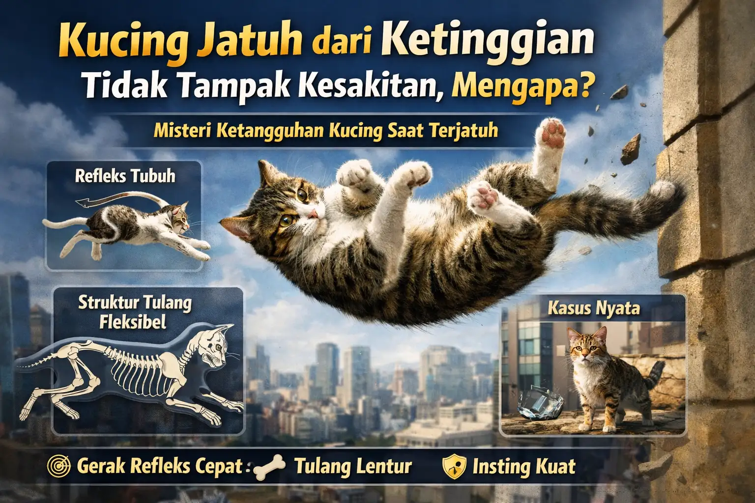 Fakta? Kucing yang Jatuh dari Ketinggian Tidak Tampak Kesakitan Mengapa!