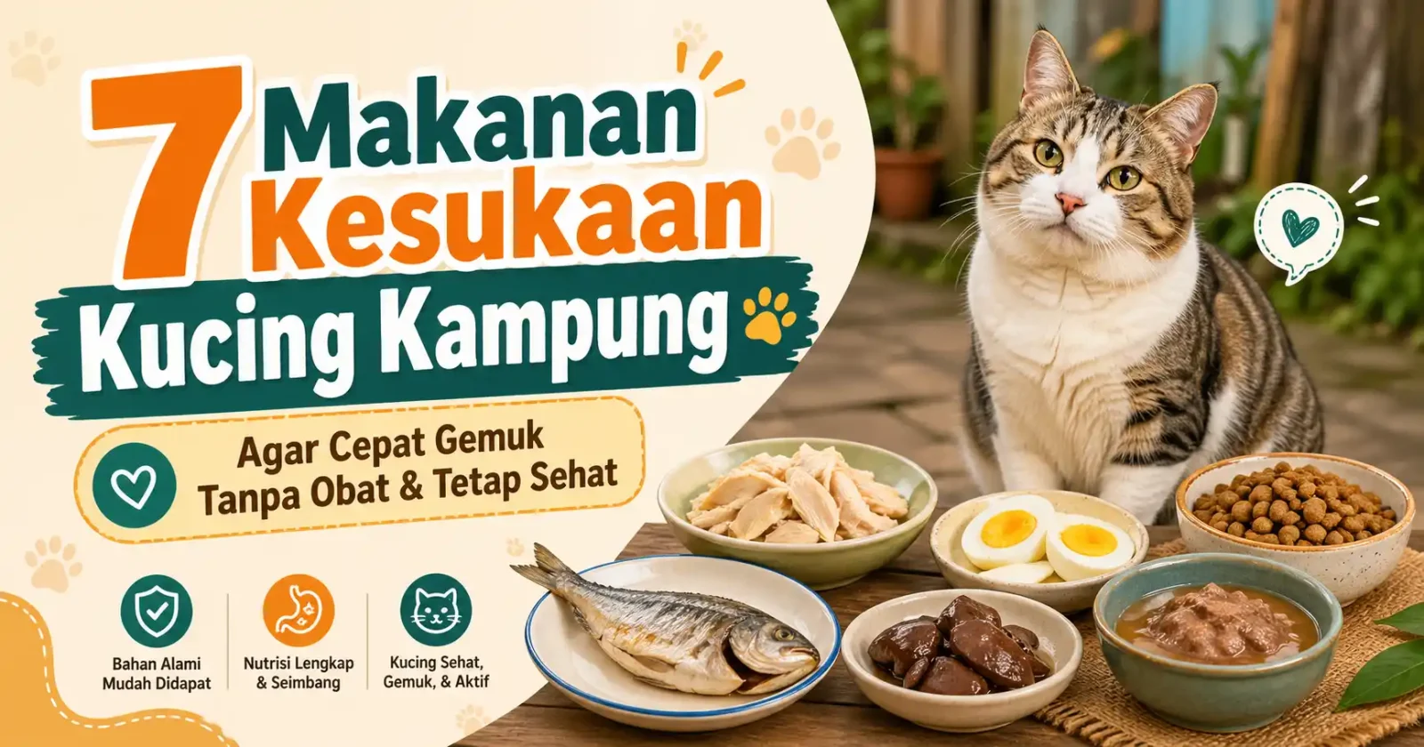 7 Makanan Kesukaan Kucing Kampung agar Cepat Gemuk Tanpa Obat dan Tetap Sehat