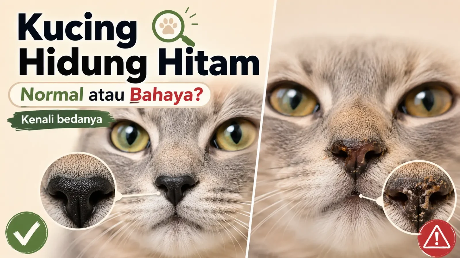 Perbedaan Kucing Hidung Hitam Alami vs Kucing dengan Masalah Kesehatan