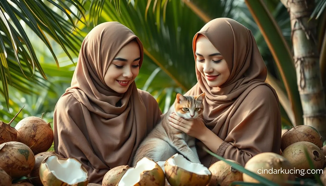 air kelapa untuk kucing keracunan