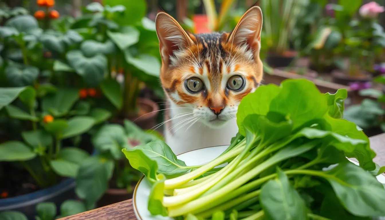 apakah kucing boleh makan kangkung