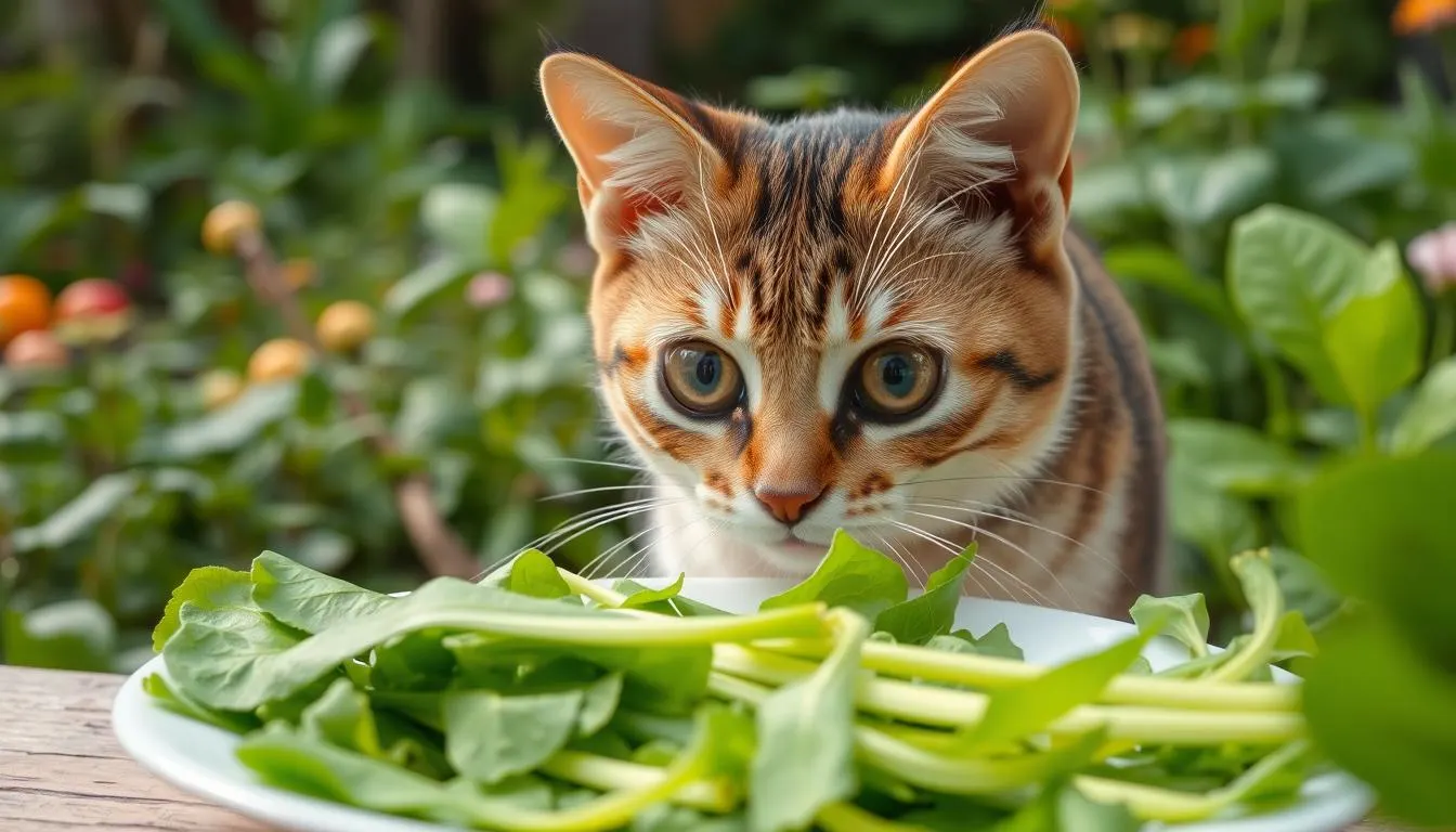 apakah kucing boleh makan kangkung