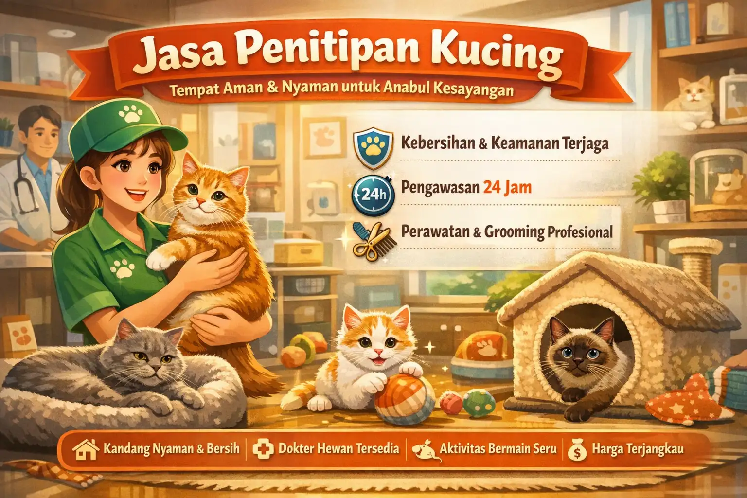 Jasa Penitipan Kucing Terpercaya di Indonesia yang Amanah