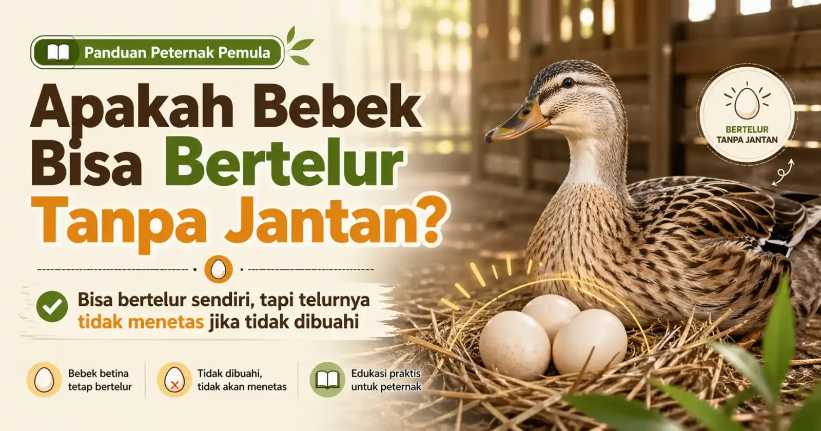 Apakah Bebek Bisa Bertelur Tanpa Jantan? Jawaban Lengkap Soal Telur Bebek Bisa Menetas atau Tidak