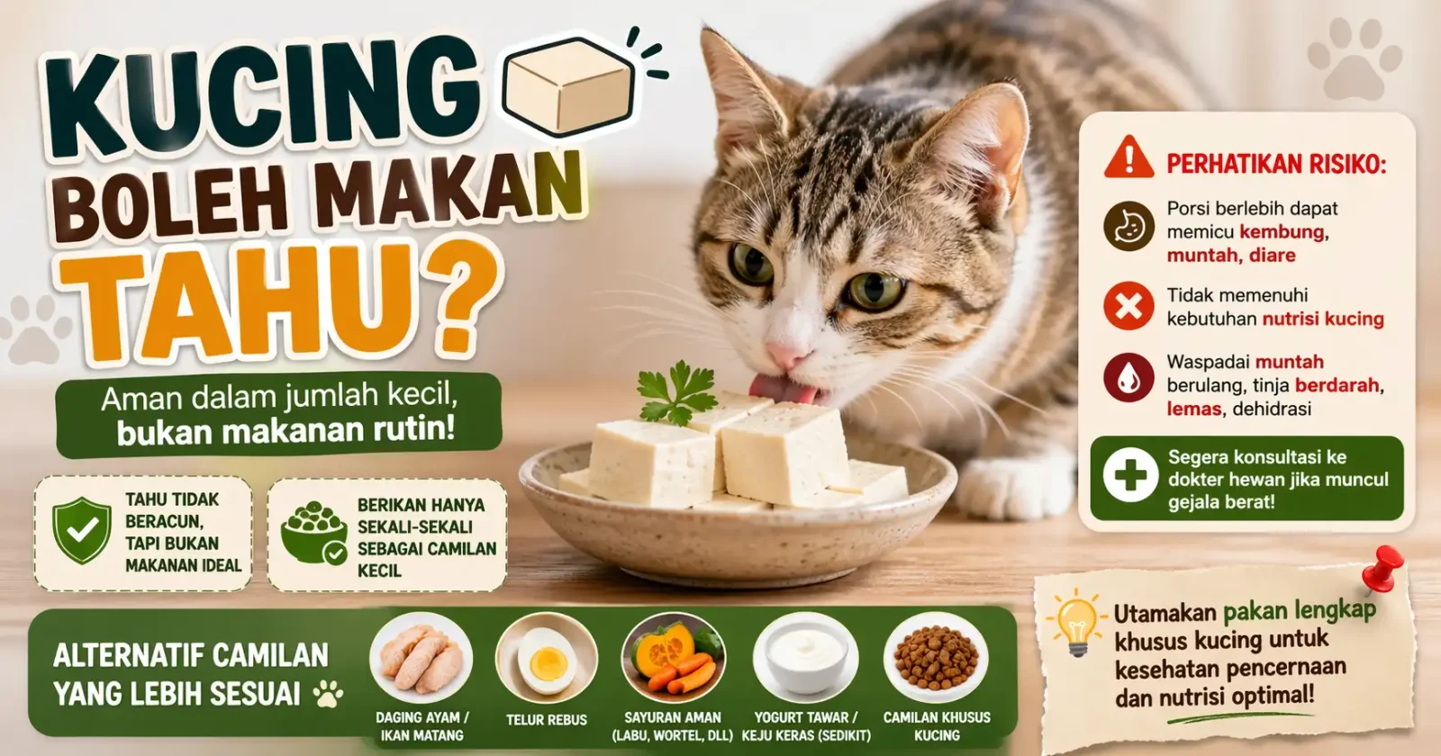 Apakah Kucing Boleh Makan Tahu? Ini yang Terjadi pada Pencernaan Kucing