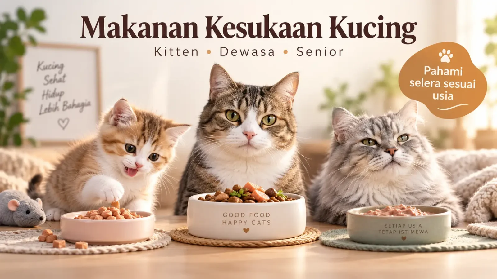 Makanan Kesukaan Kucing Berdasarkan Usia: Kitten, Dewasa, dan Senior Makanan Kesukaan Kucing Berdasarkan Usia: Kitten, Dewasa, dan Senior