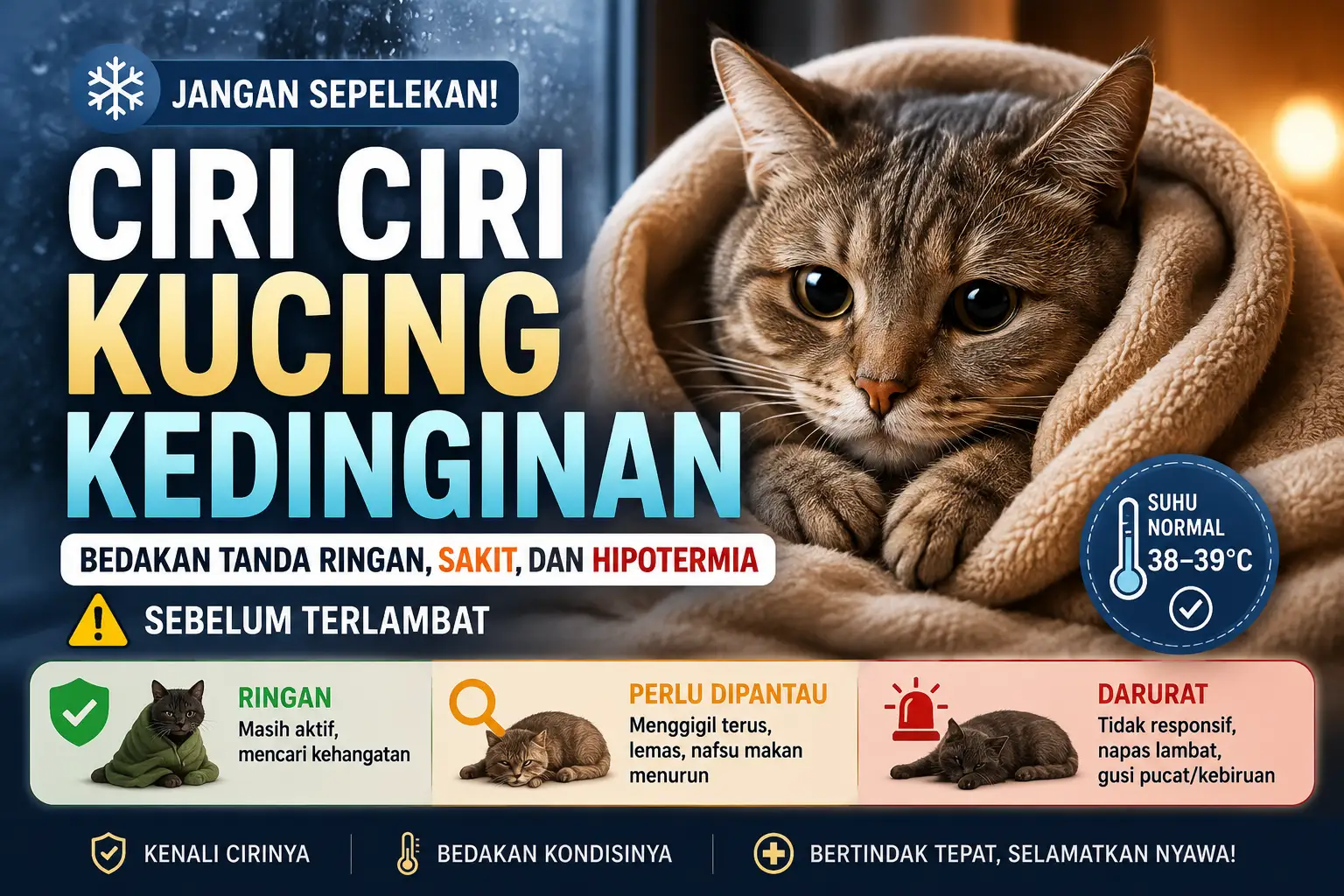 Ciri Ciri Kucing Kedinginan: Bedakan Tanda Ringan, Sakit, dan Hipotermia Sebelum Terlambat